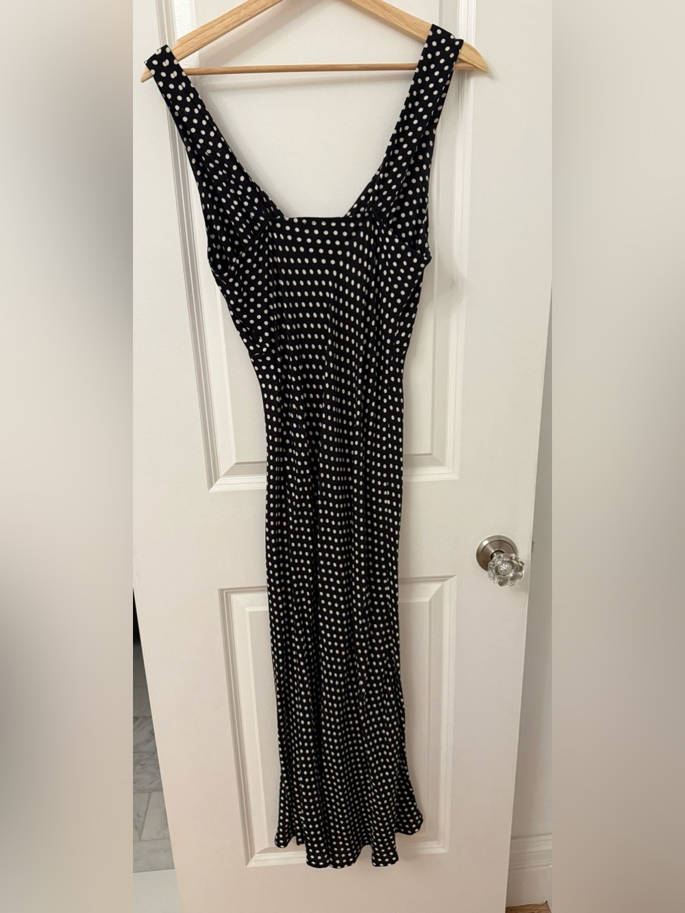REFORMATION Beauden B&W Polka Dot Midi Dress - Picture 5 of 7